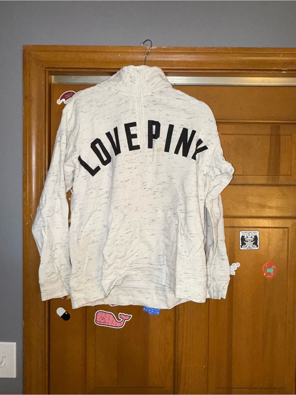 Victoria's Secret PINK White and Black Zip-Up Sweater